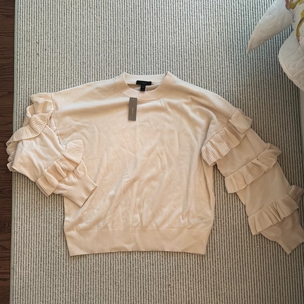 NWT J. Crew Ruffle Sleeve Sweater
